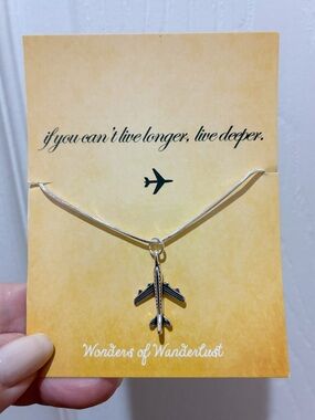 Wonders of Wanderlust Airplane Necklace